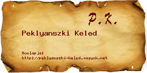 Peklyanszki Keled névjegykártya